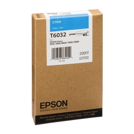 Epson T6032 inktcartridge cyaan hoge capaciteit (origineel) C13T603200 902557 - 1