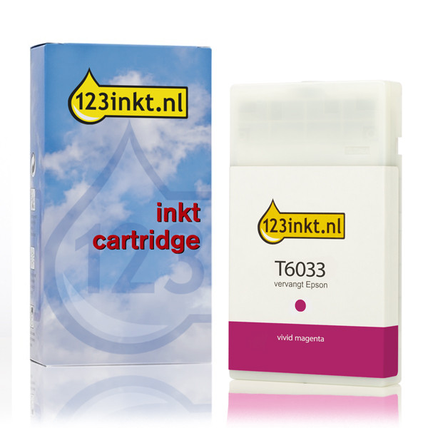 Epson T6033 inktcartridge vivid magenta hoge capaciteit (123inkt huismerk) C13T603300C 026039 - 1