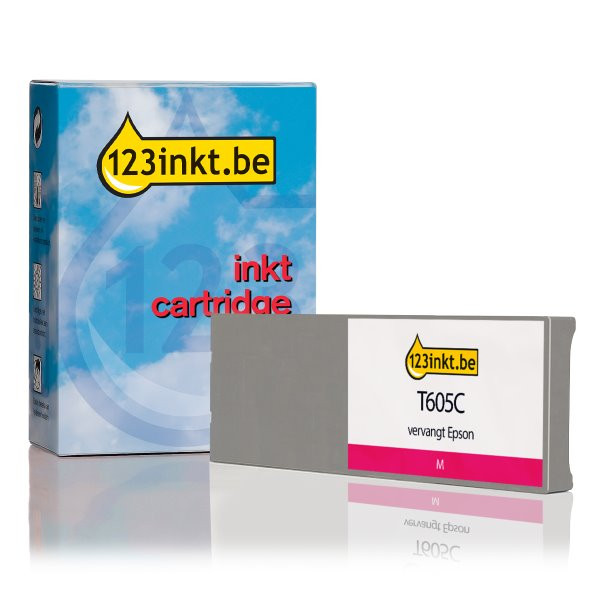 Epson T605C inktcartridge licht magenta standaard capaciteit (123inkt huismerk) C13T605C00C 026127 - 1