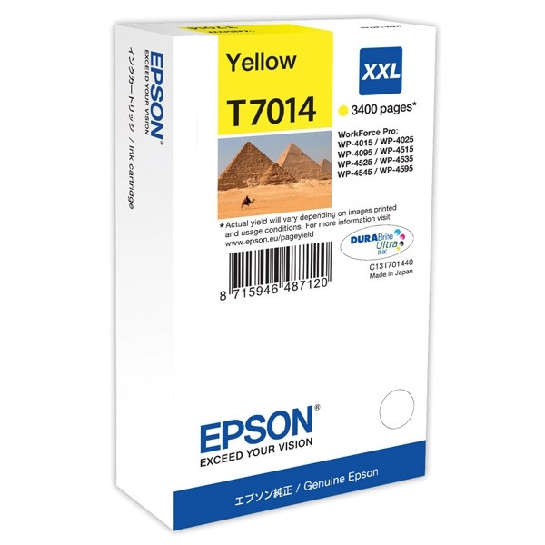 Epson T7014 inktcartridge geel extra hoge capaciteit (origineel) C13T70144010 902633 - 1