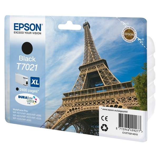 Epson T7021 inktcartridge zwart hoge capaciteit (origineel) C13T70214010 902549 - 1