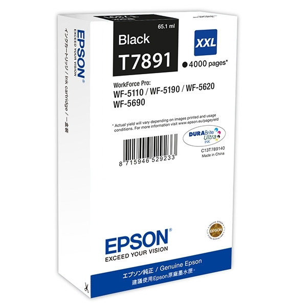 Epson T7891 inktcartridge zwart extra hoge capaciteit (origineel) C13T789140 026660 - 1