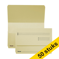 Aanbieding: 2x Esselte Pocket-File kartonnen dossiermappen crème (25 stuks)