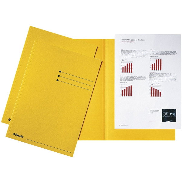 Ontkennen Wegrijden kunst Esselte inlegmap karton met gelijke kanten en lijnbedrukking geel A4 (100  stuks) Esselte 123inkt.be