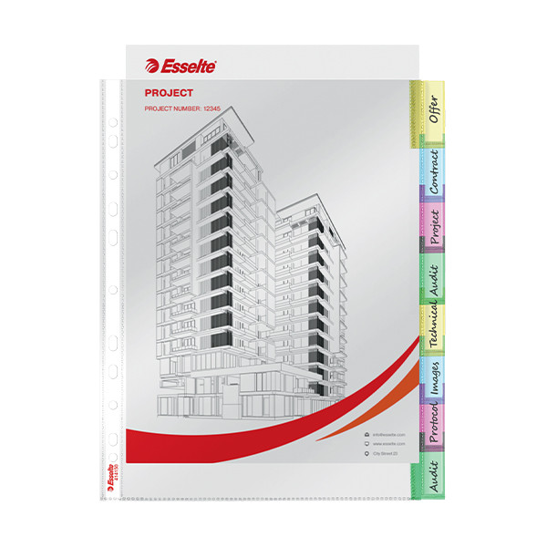 Esselte premium index geperforeerd hoesje met 8 tabs 414150 203228 - 3