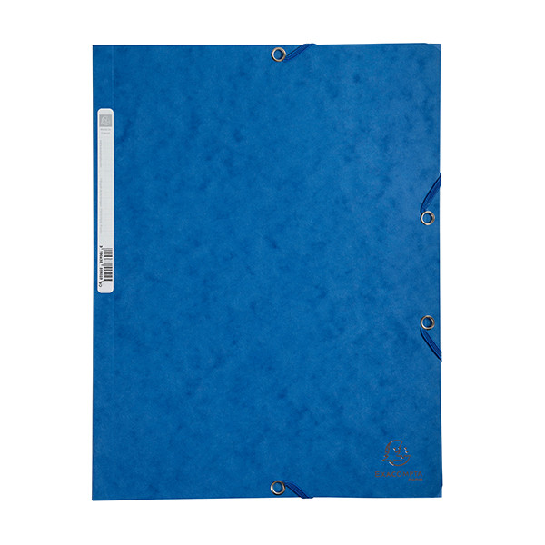 Exacompta A4 elastomap met 3 kleppen in glanskarton blauw 55502E 404018 - 1