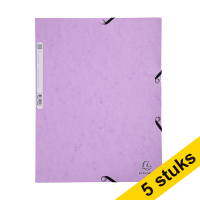 Aanbieding: 5x Exacompta elastomap glanskarton mauve A4