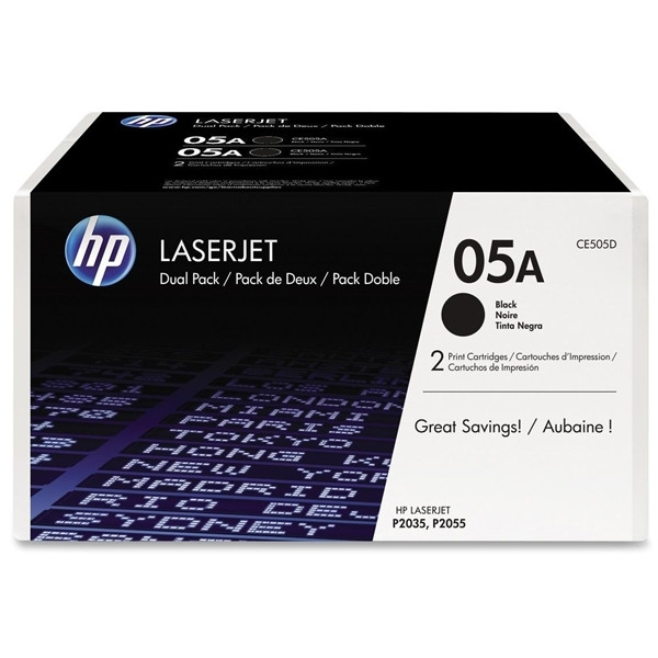 HP 05A (CE505D) toner zwart dubbelpak (origineel) CE505D 054770 - 1