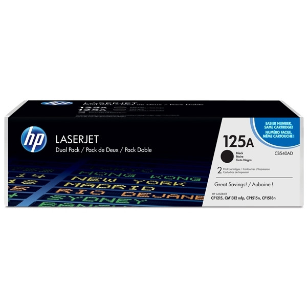 HP 125A (CB540AD) toner zwart dubbelpak (origineel) CB540AD 054116 - 1