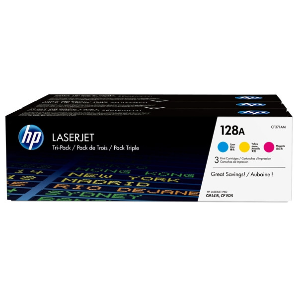 HP 128A (CF371AM) multipack cyaan/magenta/geel (origineel) CF371AM 054760 - 1