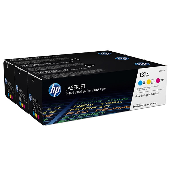 HP 131A (U0SL1AM) multipack cyaan/magenta/geel (origineel) U0SL1AM 054810 - 1