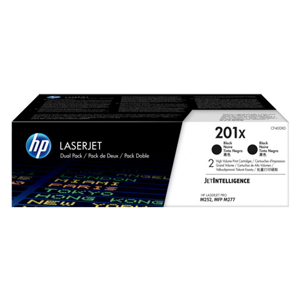 HP 201X (CF400XD) toner zwart hoge capaciteit dubbelpak (origineel) CF400XD 054268 - 1