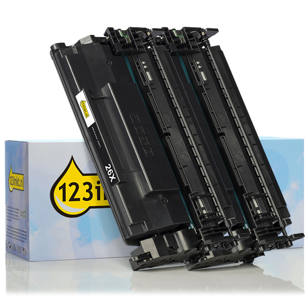 HP 26X (CF226X) toner zwart hoge capaciteit dubbelpak (123inkt huismerk)  160711 - 1