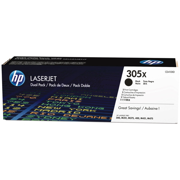 HP 305X (CE410XD) toner zwart dubbelpak (origineel) CE410XD 054768 - 1