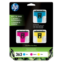 HP 363 (CB333EE) multipack cyaan/magenta/geel (origineel) CB333EE 044440