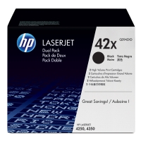 HP 42XD (Q5942XD) toner zwart hoge capaciteit dubbelpak (origineel) Q5942XD 054086