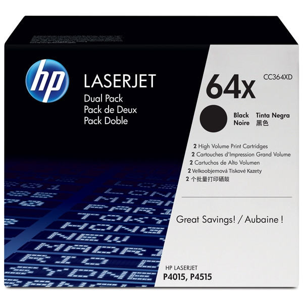 HP 64XD (CC364XD) toner zwart hoge capaciteit dubbelpak (origineel) CC364XD 039910 - 1