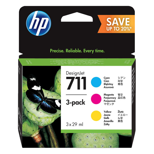 HP 711 (P2V32A) multipack cyaan/magenta/geel (origineel) P2V32A 055298 - 1