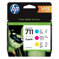 HP 711 (P2V32A) multipack cyaan/magenta/geel (origineel) P2V32A 055298