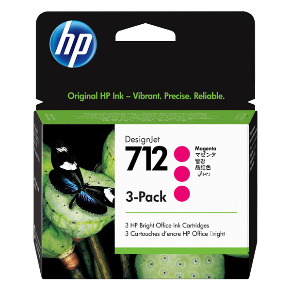 HP 712 (3ED78A) magenta multipack 3 stuks (origineel) 3ED78A 653021 - 1