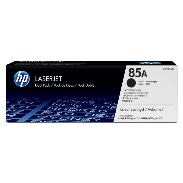 HP 85A (CE285AD) toner zwart dubbelpak (origineel) CE285AD 054106 - 1