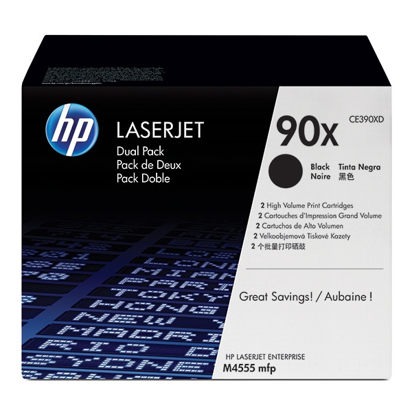 HP 90X (CE390XD) toner zwart hoge capaciteit dubbelpak (origineel) CE390XD 054122 - 1