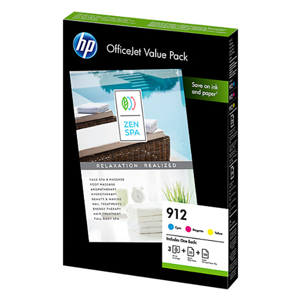 HP 912 multipack cyaan/magenta/geel (origineel) 6JR41AE 653006 - 1