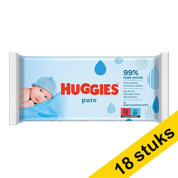 Huggies Aanbieding: 18x Huggies Pure billendoekjes (56 stuks)  SHU00040 - 1