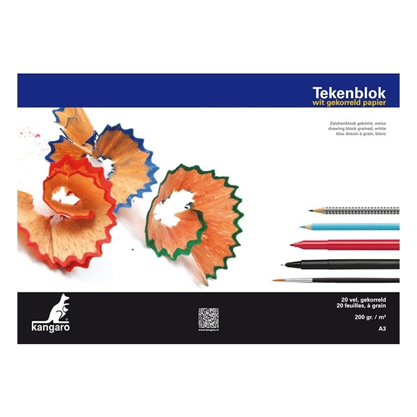 Kangaro schetsboek A3 200 g/m² wit gekorreld (20 vellen) K-5593 205494 - 1