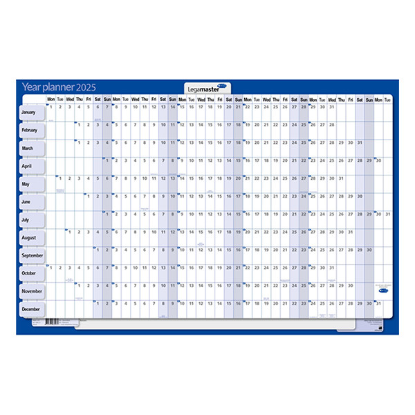 Legamaster jaarplanner 2025 horizontaal 60 x 90 cm 7-420222-25 261984 - 1