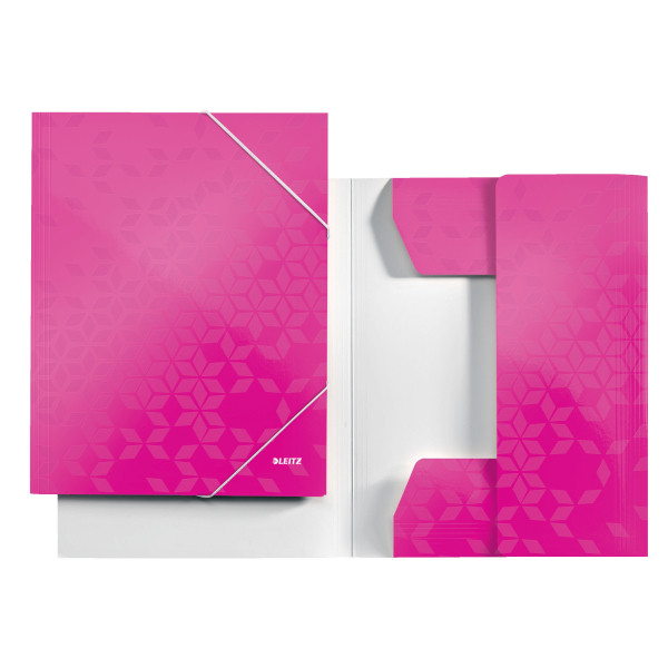 Leitz 3982 WOW 3-klepsmap karton roze metallic A4 39820023 202834 - 1