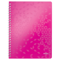 Leitz 4638 WOW spiraalschrift geruit A4 80 g/m² 80 vellen roze metallic (4 gaten) 46380023 211987