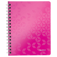 Leitz 4641 WOW spiraalschrift geruit A5 80 g/m² 80 vellen roze metallic 46410023 226000