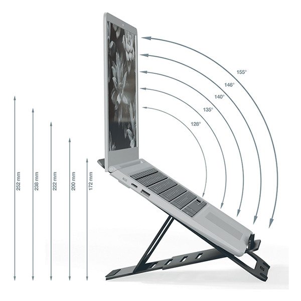 Leitz Ergo aluminium ultraplatte verstelbare laptopstandaard donkergrijs 63460089 202509 - 5