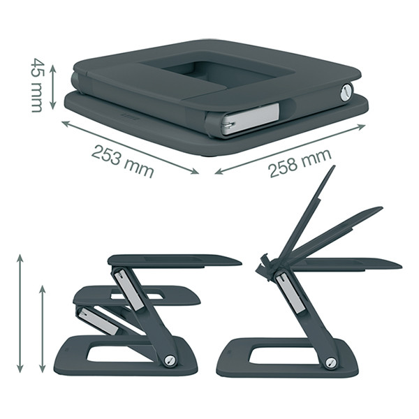 Leitz Ergo multi-hoek verstelbare laptopstandaard donkergrijs 64240089 202545 - 3