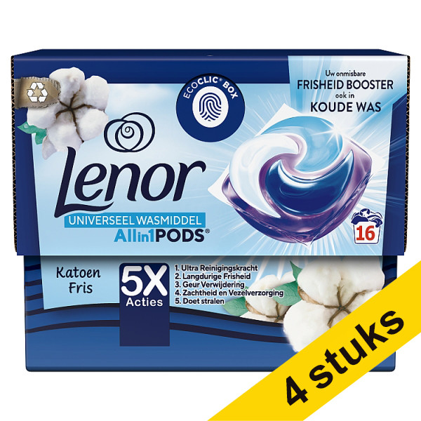 Lenor Katoen Fris All-in-1 pods wasmiddel (16 wasbeurten)  SLE00482 - 1