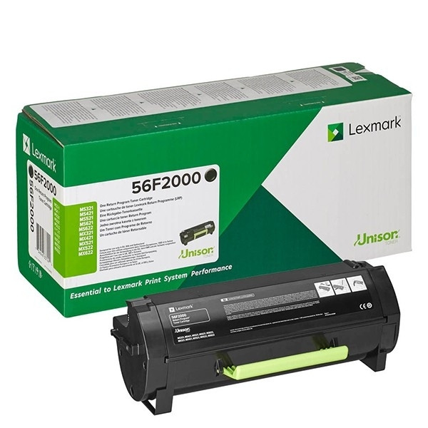 Lexmark 56F2000 toner zwart (origineel) 56F2000 037844 - 1