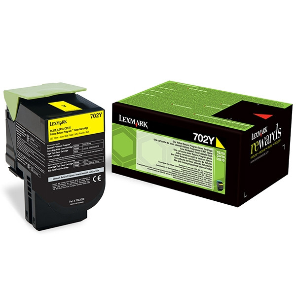 Lexmark 702Y (70C20Y0) toner geel (origineel) 70C20Y0 037244 - 1