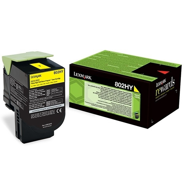 Lexmark 802HY (80C2HY0) toner geel hoge capaciteit (origineel) 80C2HY0 901510 - 1