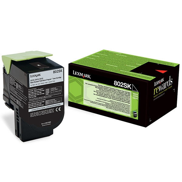 Lexmark 802SK (80C2SK0) toner zwart (origineel) 80C2SK0 902866 - 1