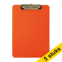 Aanbieding: 5x Maul neon klembord transparant oranje A4 staand