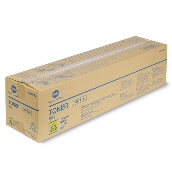 Minolta Konica Minolta TN-711Y (A3VU250) toner geel (origineel) A3VU250 902663 - 1