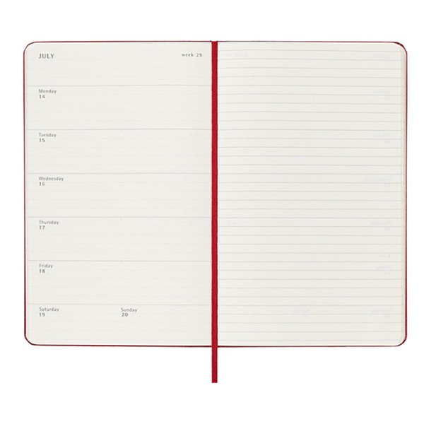 Moleskine large 18 maanden weekagenda 2024/2025 hardcover scharlakenrood DHF218WN3Y25 313224 - 2