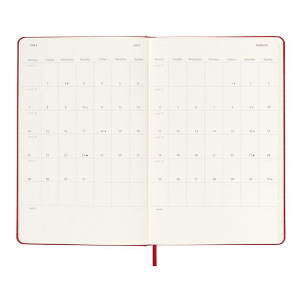 Moleskine large 18 maanden weekagenda 2024/2025 hardcover scharlakenrood DHF218WN3Y25 313224 - 3