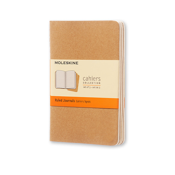 Moleskine pocket gelijnd schrift kraft (3 stuks) IMQP411 313095 - 1