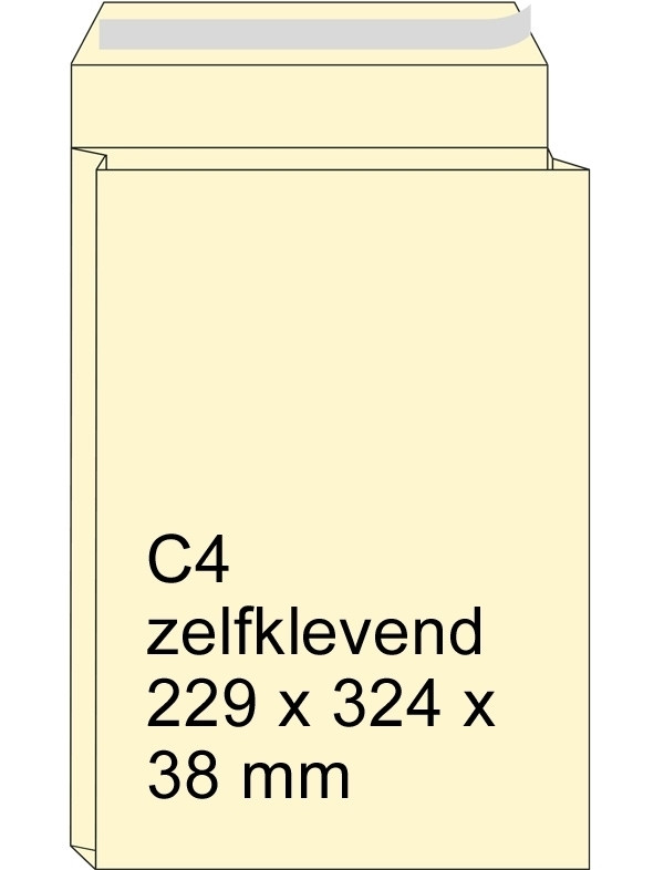 Monsterzak crème 229 x 324 x 38 mm - C4 zelfklevend (10 stuks) 309582-10 209090 - 1