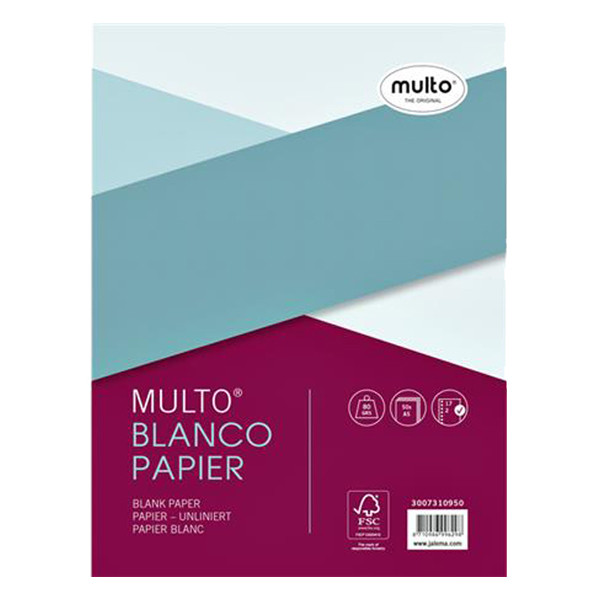 Multo geperforeerde cursusblok A5 blanco 80 g/m² 50 vellen (17 gaten) 3007310950 205677 - 1