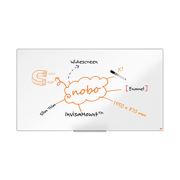 Nobo Impression Pro Widescreen whiteboard magnetisch emaille 155 x 87 cm 1915251 247404 - 5