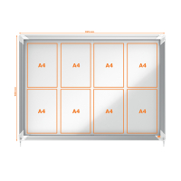 Nobo Premium Plus binnenvitrine 8 x A4 metaal 1902569 247479