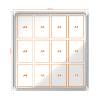 Nobo Premium Plus buitenvitrine 12 x A4 metaal 1902581 247488